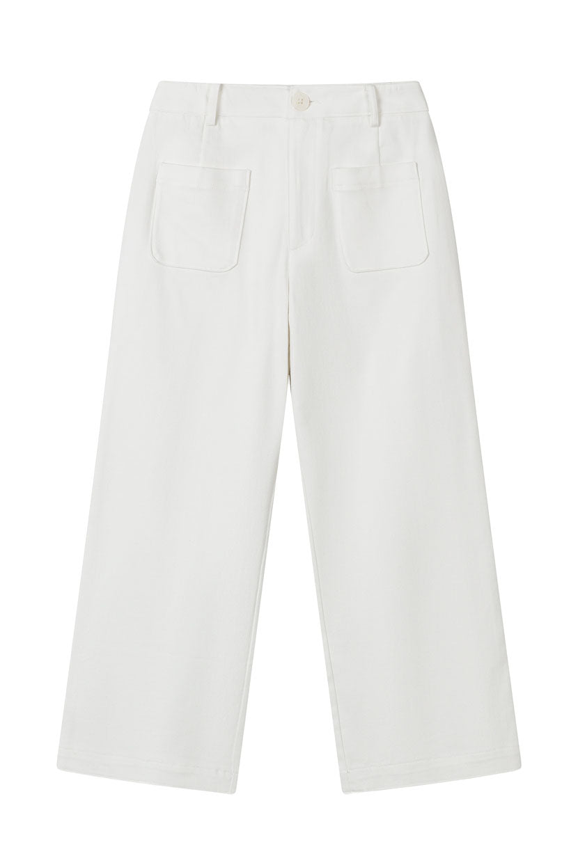 Petite Studio's Billy Denim Wide-Leg Pants in White