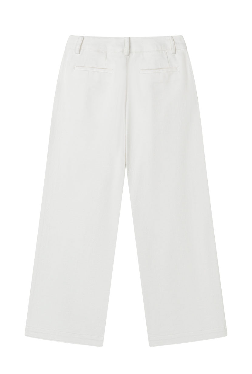 Petite Studio's Billy Denim Wide-Leg Pants in White