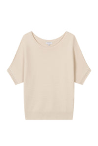 Petite Studio's Franco Cotton Knit Top in Beige