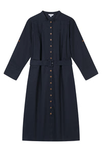Petite Studio's Miles Cotton Midi Dress in Navy