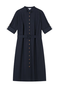 Petite Studio's Miles Cotton Midi Dress in Navy