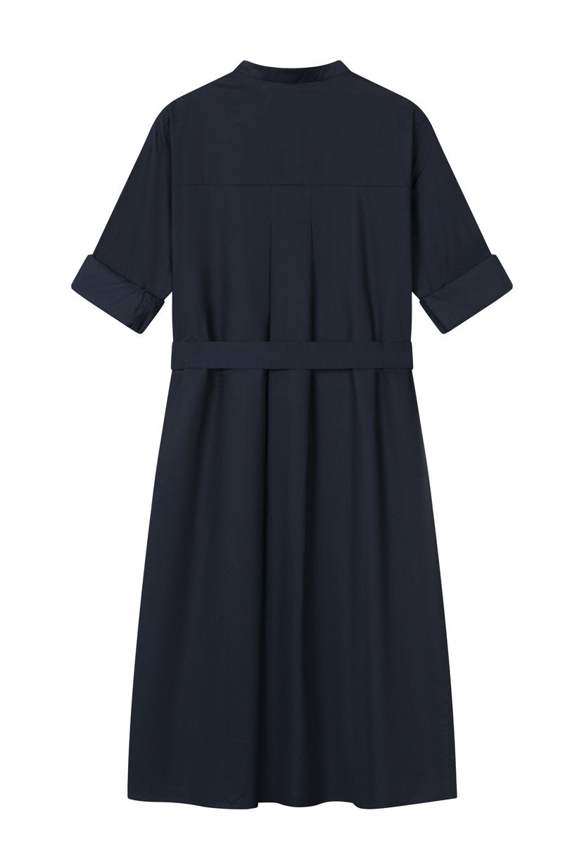 Petite Studio's Miles Cotton Midi Dress in Navy