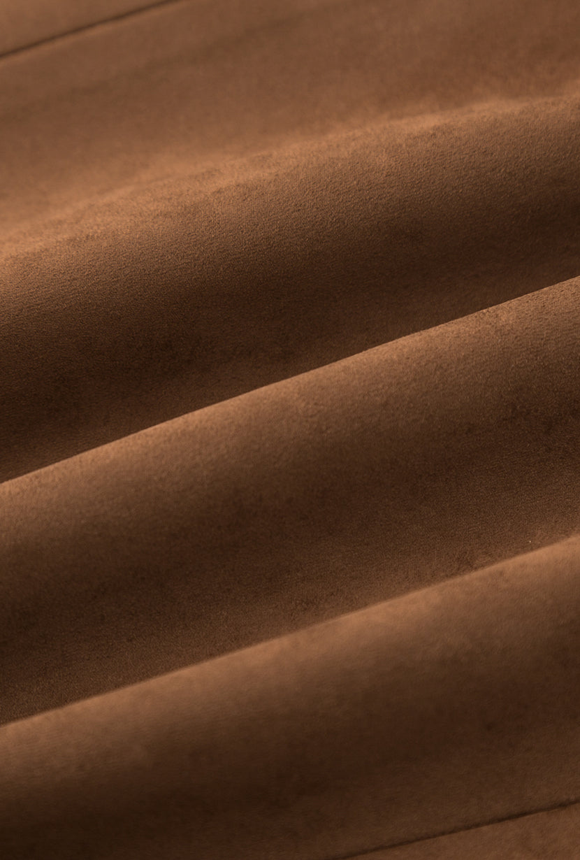 Petite Studio's Dominique Oversized Suede Blazer in Caramel