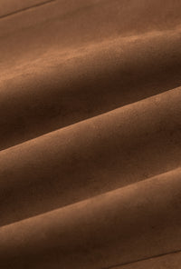 Petite Studio's Dominique Oversized Suede Blazer in Caramel