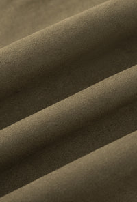 Petite Studio's Ashley Oversized Suede Jacket in Kahki Green