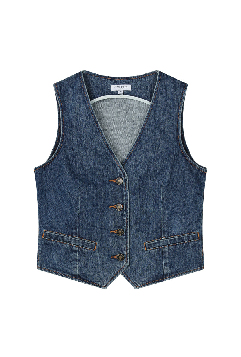 Petite Studio's Bridgett Vest in Denim