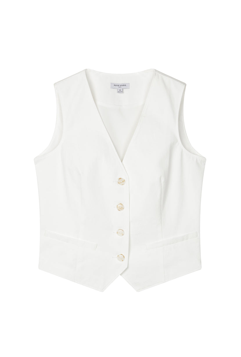 Petite Studio's Bridgett Vest in Ivory