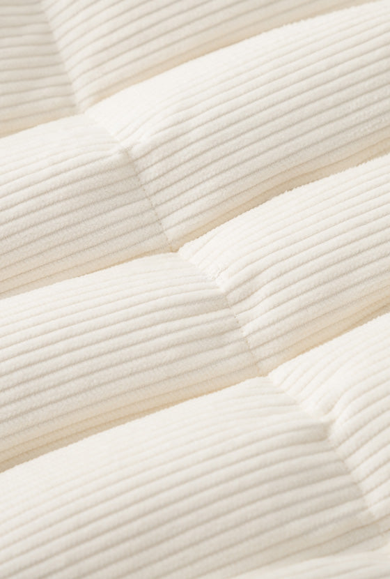 Petite Studio's Carter Corduroy Down Jacket in Ivory