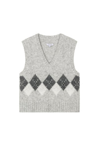 Petite Studio's Danica Knitted Alpaca Vest in Gray