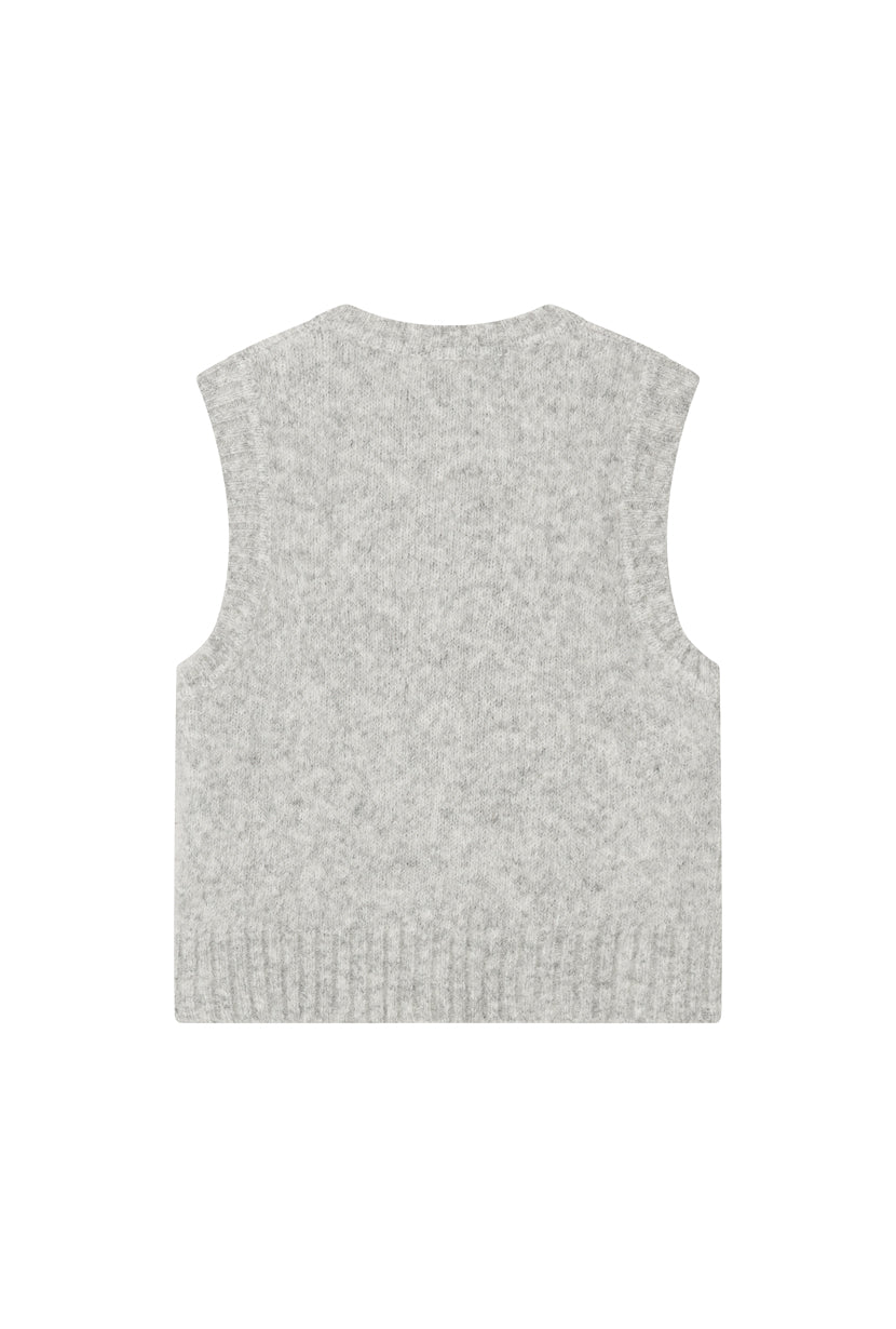 Petite Studio's Danica Knitted Alpaca Vest in Gray
