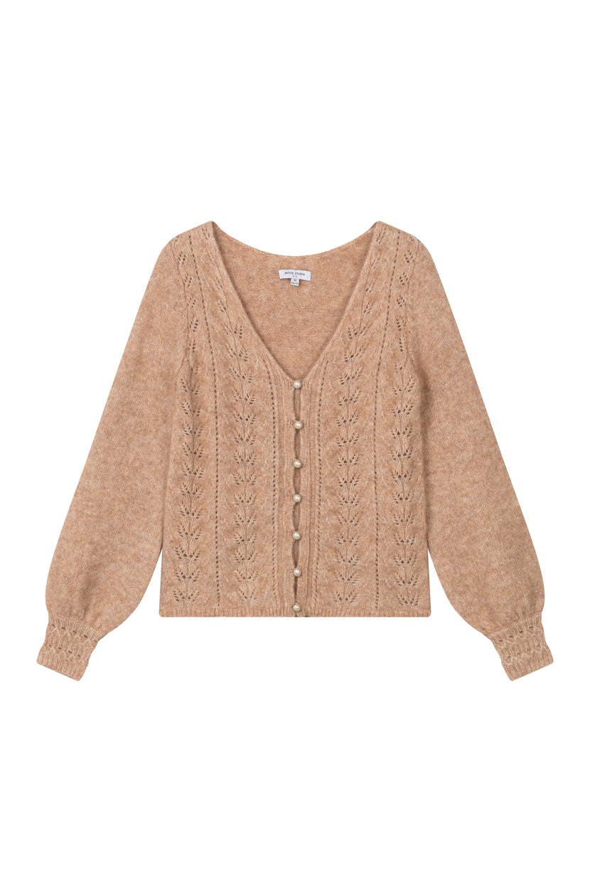 Petite Studio's Carissa Mohair Cardigan in Camel