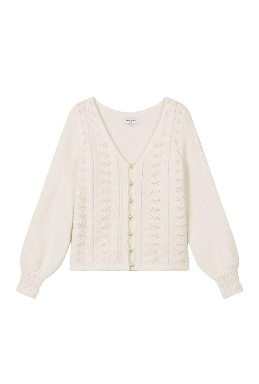 Petite Studio's Carissa Mohair Cardigan in Ivory