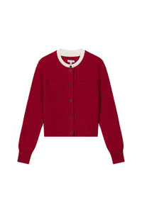 Petite Studio's Carmina Wool Cardigan in Red