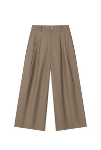 Petite Studio's Carlo Wool Blend Wide Pants in Camel