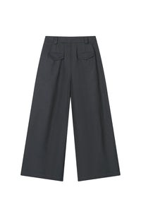 Petite Studio's Carlo Wool Blend Wide Pants in Grey