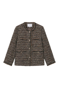 Petite Studio's Charmaine Oversized Wool Tweed Coat in Charcoal