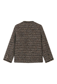 Petite Studio's Charmaine Oversized Wool Tweed Coat in Charcoal