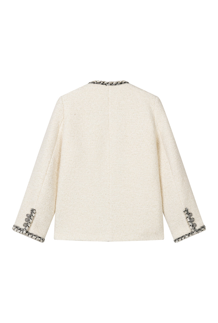 Petite Studio's Charmaine Oversized Wool Tweed Coat in Ivory