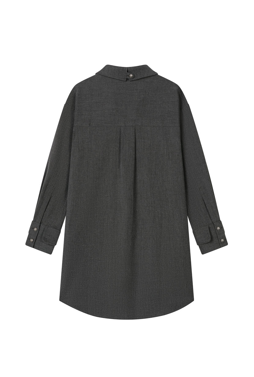 Petite Studio's Abby Wool Blend Dress in Charcoal