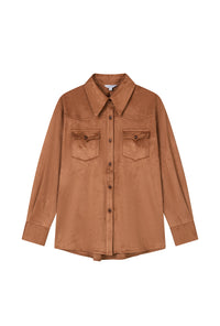 Petite Studio's Coleen Suede Shirt in Brown