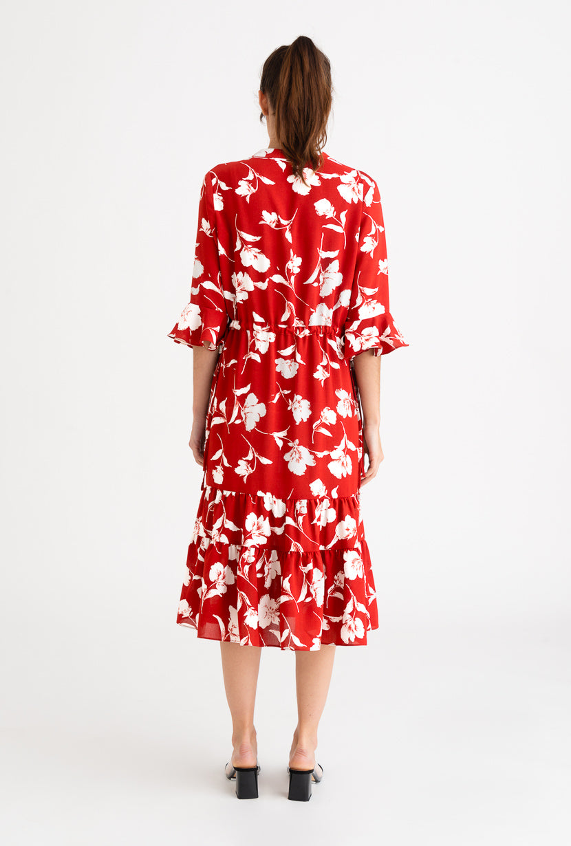 Celina Dress-Red Floral-red floral midi dress-Petite Studio NYC