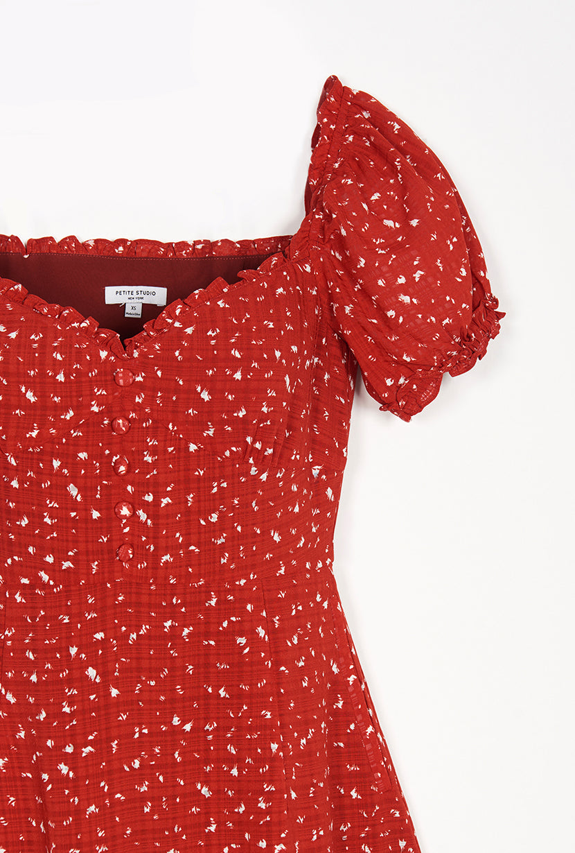 Petite Studio's Summer Maisy Dress in Red Print