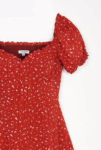 Petite Studio's Summer Maisy Dress in Red Print