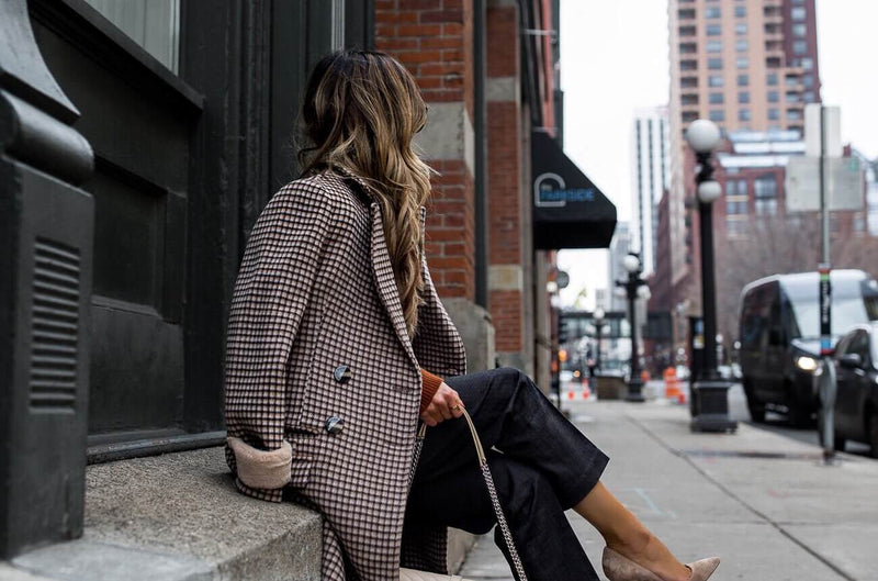  Petite Studio NYC britta wool coat - chocolate plaid