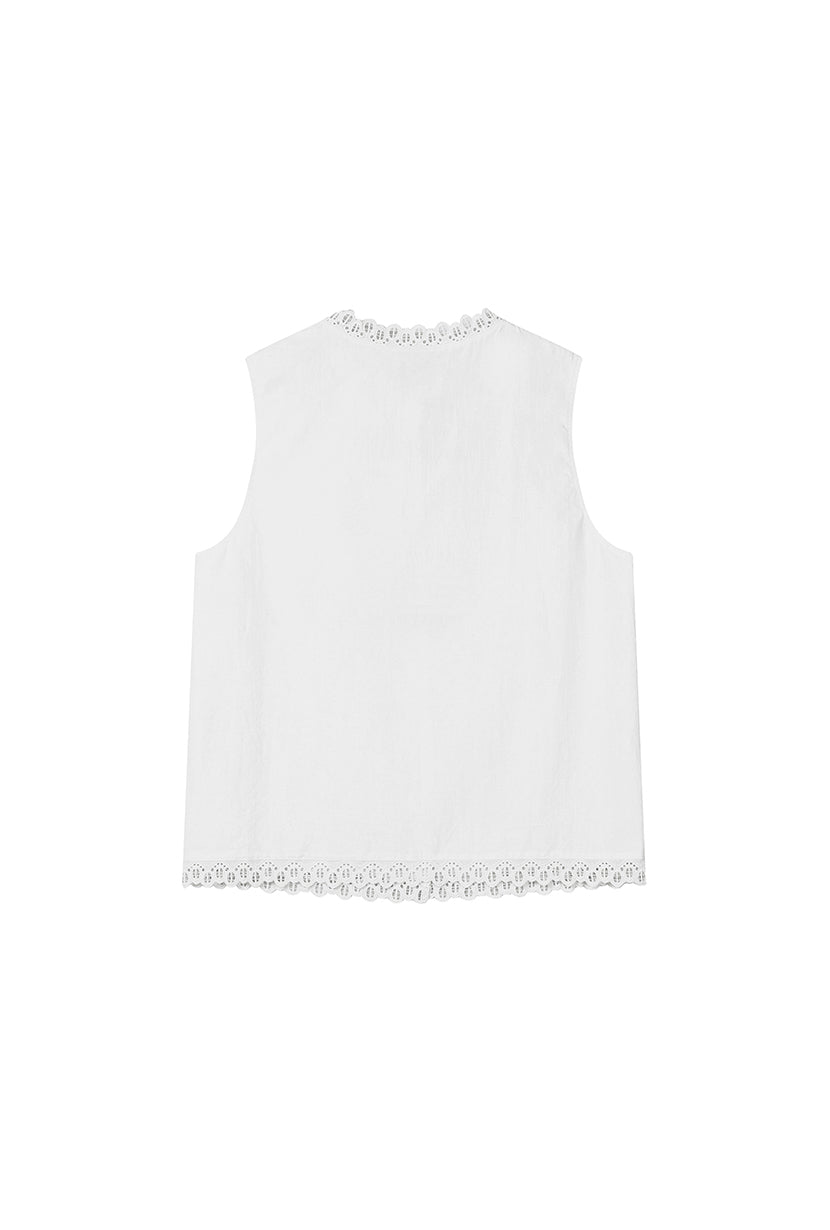 Petite Studio's Coraline Cotton Lace Top in Ivory