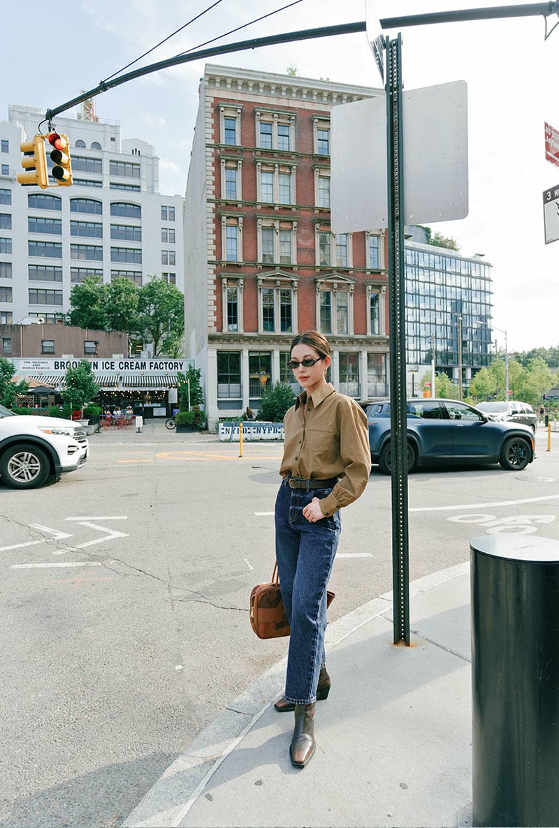 Petite Studio's Bentley Straight Cropped Jeans in Dark Indigo