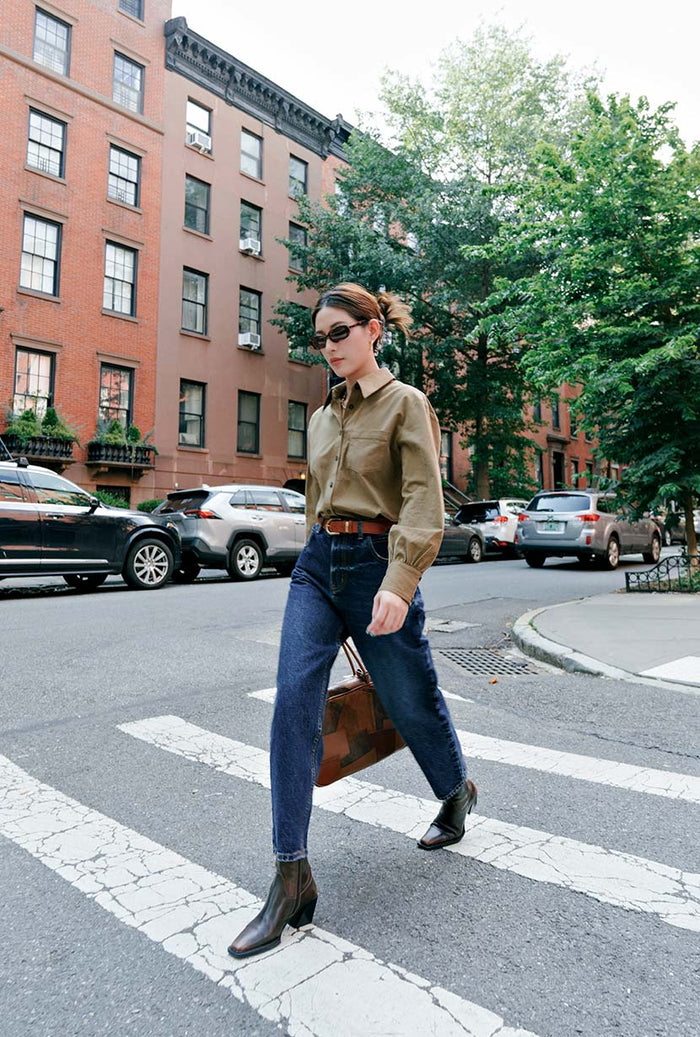 Petite Studio's Bentley Straight Cropped Jeans in Dark Indigo