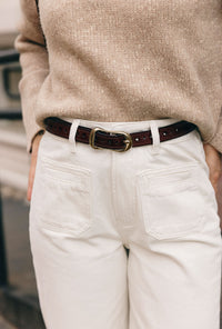 Petite Studio's Brown Textured Leather Belt