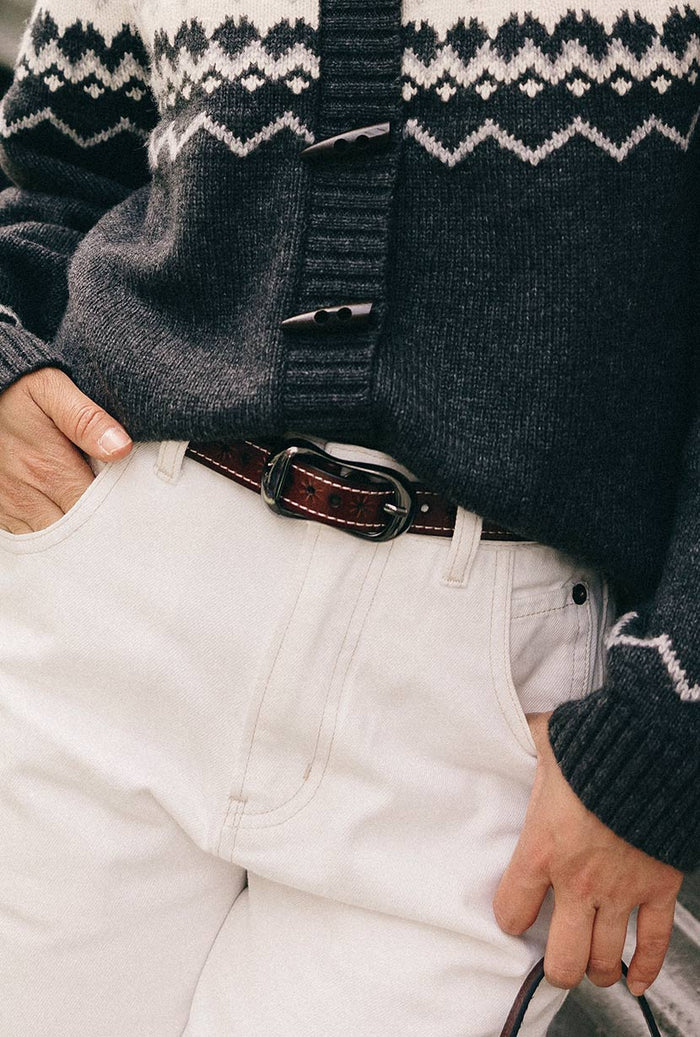 Petite Studio's Brown Textured Leather Belt