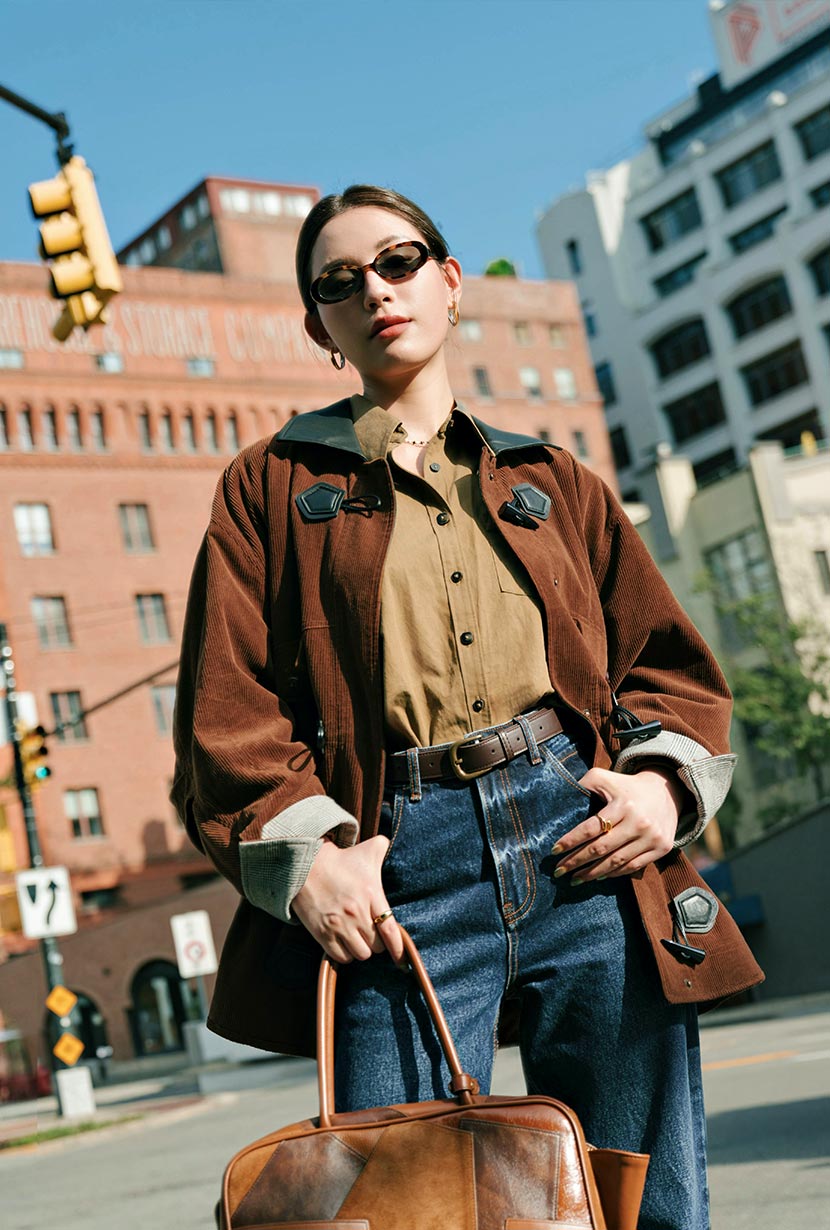 Petite Studio's Bryce Corduroy Barn Jacket in Sepia