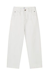 Petite Studio's Bentley Straight Cropped Jeans in White