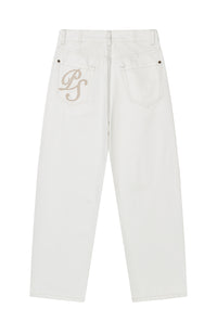 Petite Studio's Bentley Straight Cropped Jeans in White