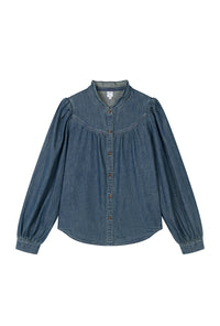 Petite Studio's Bethany Denim Blouse in Indigo