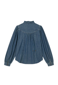Petite Studio's Bethany Denim Blouse in Indigo