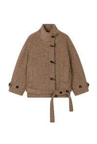 Petite Studio's Cole Wool Short Coat in Brown
