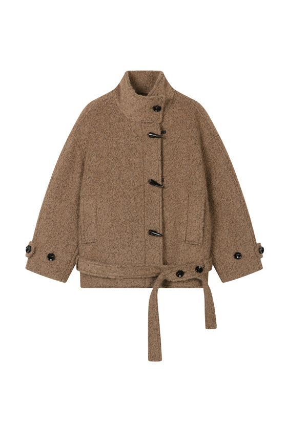 Petite Studio's Cole Wool Short Coat in Brown
