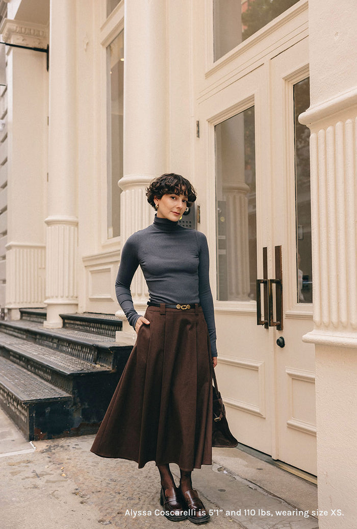 Petite Studio's Freja Cotton Turtleneck in Grey