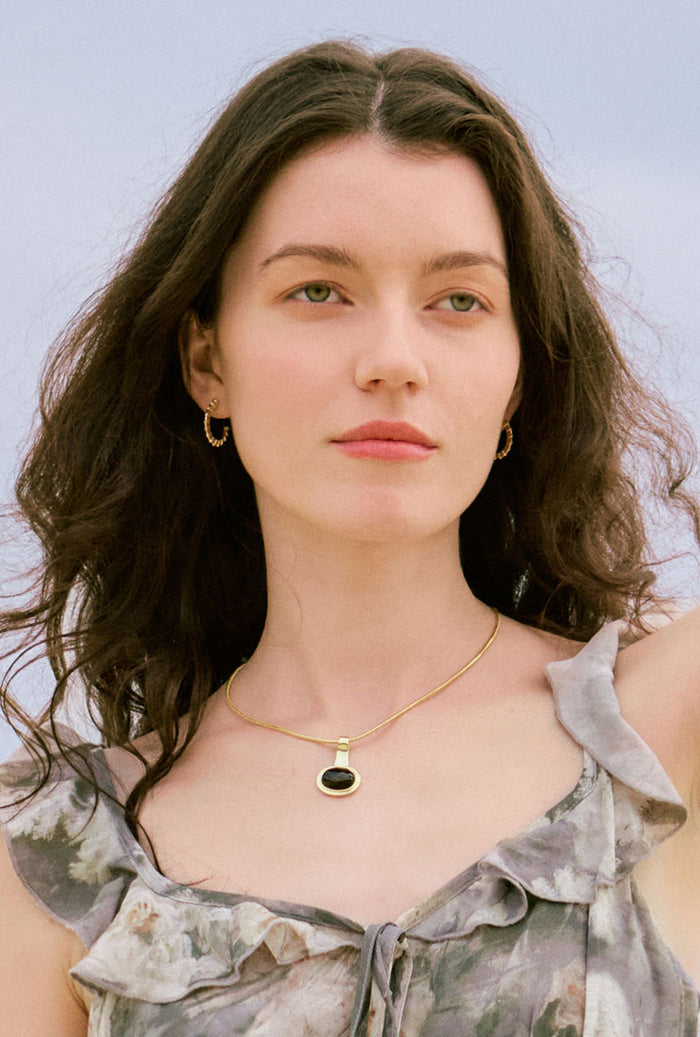 Petite Studio's Gold Bamboo Stud Earrings