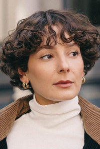 Petite Studio's Gold Textured Claw Wrap Earrings