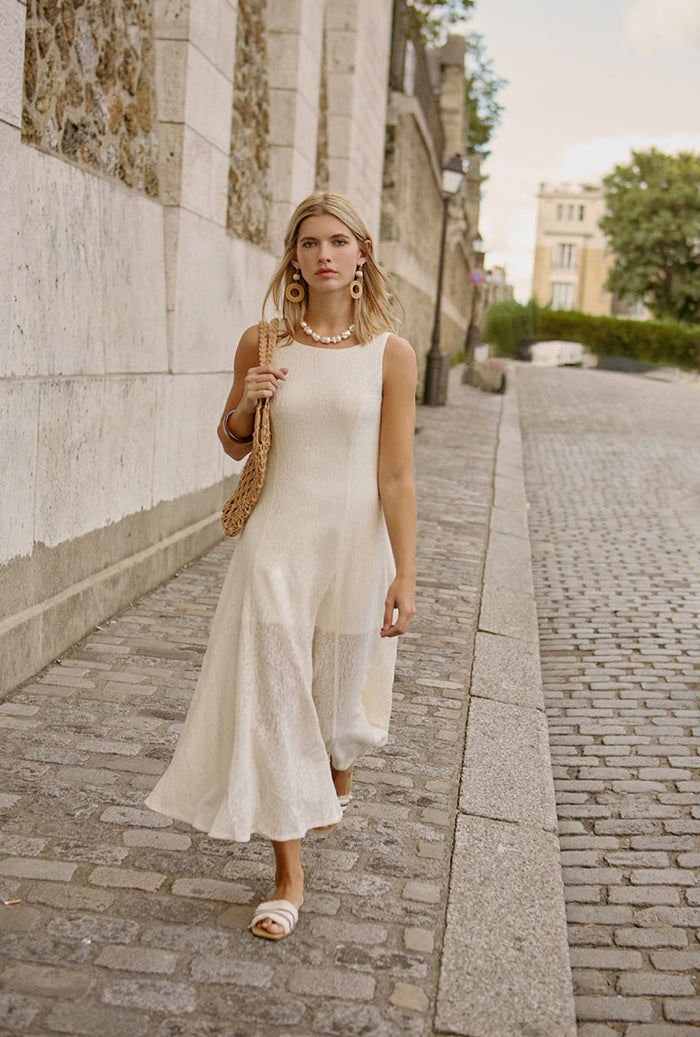 Petite Studio NYC's Gwynne Knit Dress in Ivory