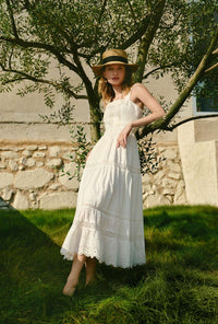 Petite Studio's Clarabel Cotton Midi Dress in White