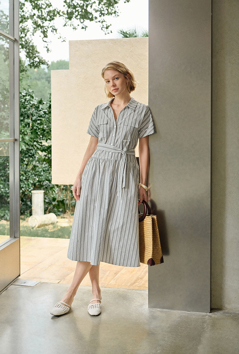 Petite Studio's Ellory Cotton Shirt Dress Striped