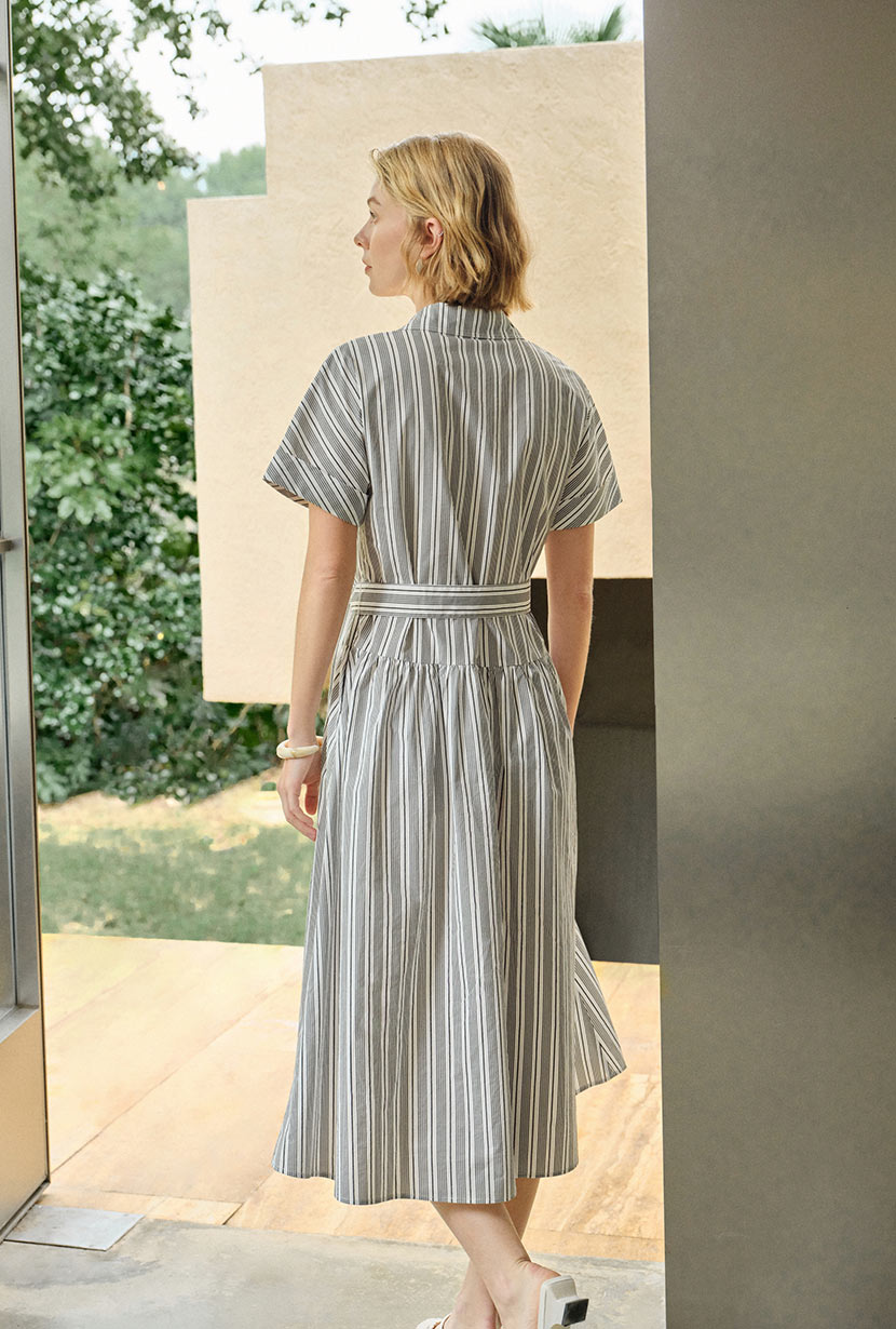 Petite Studio's Ellory Cotton Shirt Dress Striped