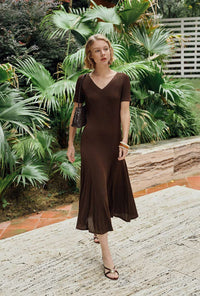 Petite Studio's Ezra Knit Dress in Chocolate 