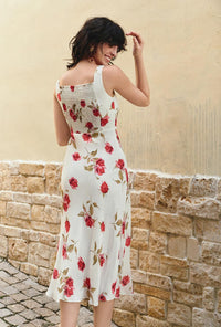 Petite Studio's Fynn Midi Dress in White Rose