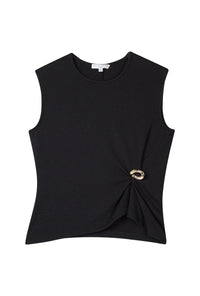 Petite Studio's Jeevan Jersey Cotton Top in Black